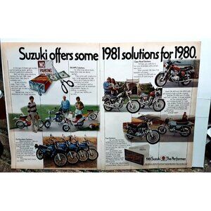 1980 1981 Suzuki Motorcycle The Performer Original Vintage print ad 80s